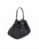 Serena Black Raffia Bucket Bag 