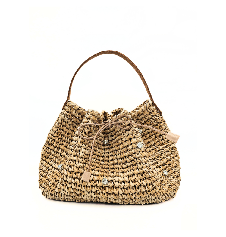 Serena Natural Raffia Bucket Bag