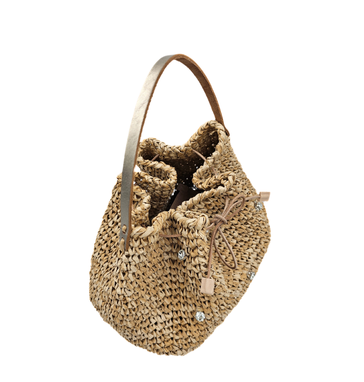 Serena Natural Raffia Bucket Bag