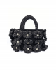 Daisy Tote Black Raffia Handbag