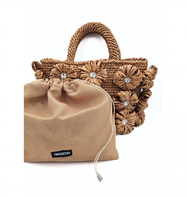 Daisy Tote Tan Raffia Handbag