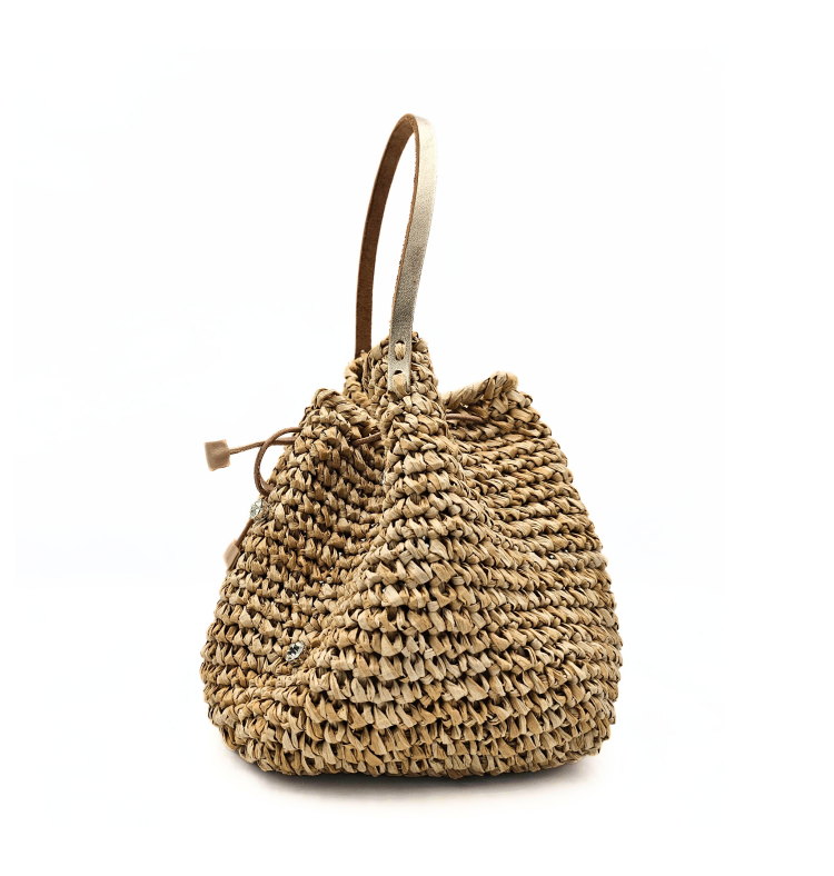 Serena Natural Raffia Bucket Bag