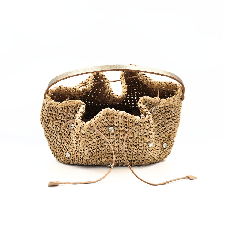 Serena Natural Raffia Bucket Bag