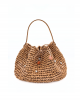 Serena Tan Raffia Bucket Bag