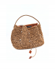 Serena Tan Raffia Bucket Bag